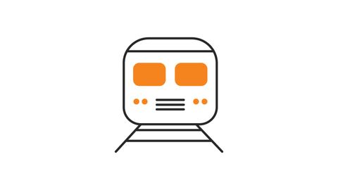 Train Icon | Line drawing style Icon animation
