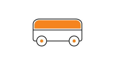 Bus Icon | Line drawing style Icon animation