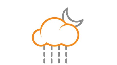 Raining at night | Line drawing style Icon animation