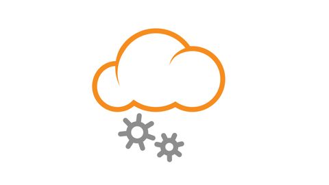 Cloudy and Snowing weather report icon animation