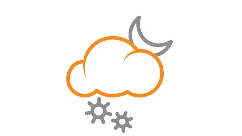Cloudy and Snowing Night | Weather report icon animation