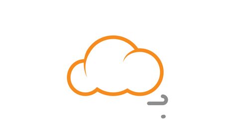 Cloudy and Light Wind or Breeze | Weather report concept icon animation