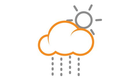 Showering Rain at Day | Weather forecast concept icon animation
