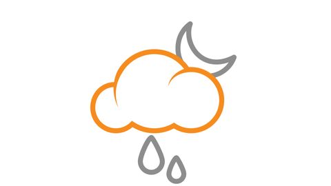 Drizzling Rain at Night | Weather forecast concept icon animation