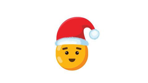 Christmas Greetings with an Animated Santa Claus Emoji and a Hat