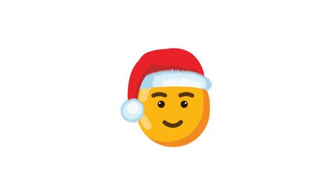 Merry Christmas Emoji with a Hat