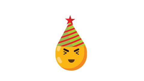 Jolly Birthday Emoji with a Hat for Celebrations