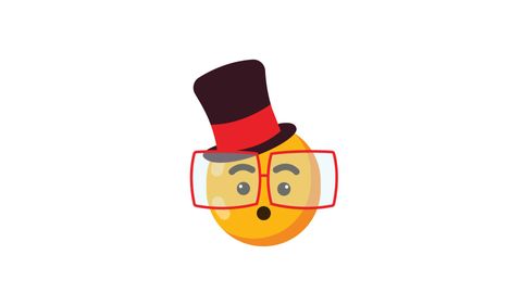 Magical Greetings with an Animated Magician Emoji, a Hat and Eyeglasses