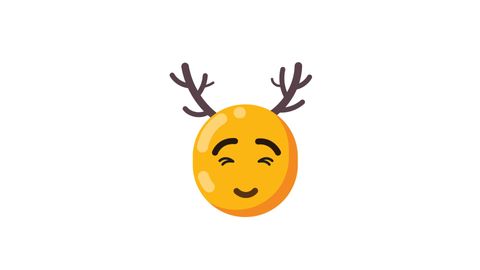 Bringing Christmas Cheer with an Animated Emoji with Reindeer Antlers - Hello Vector