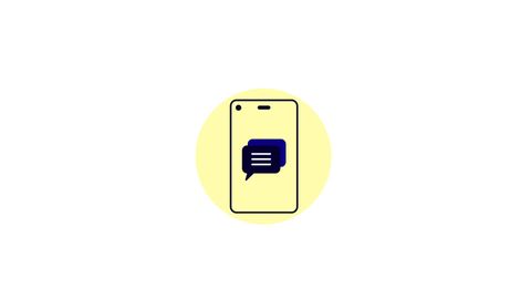 Innovative Animated Smartphone and Message Icon for Your Project