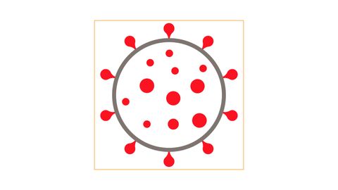 Virus animation in red color.