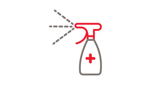 Sanitizer spray outline icon animation