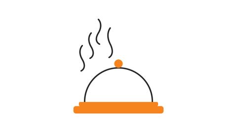 Restaurant cloche flat icon animation