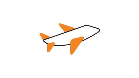 Airplane Icon | Simple line drawing style icon animation