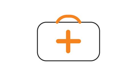 Doctors briefcase | Cross, first aid kit icon animation