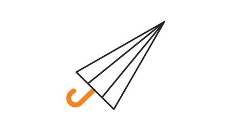 Umbrella icon | Line drawing on a transparent background.