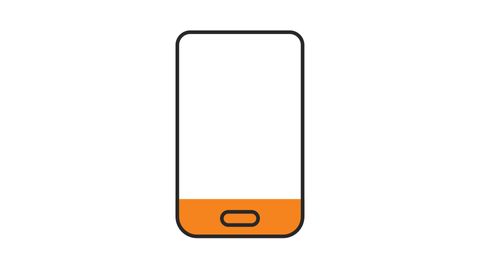 Mobile phone icon | Line drawing style animation