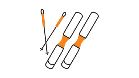 Ice Skiing Icon | Ice Skate line drawing