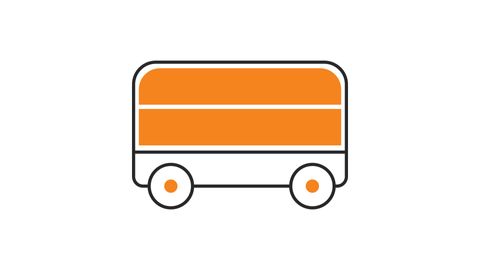Bus Icon | Line drawing on a transparent background