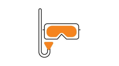 Scuba diving mask | Line drawing Icon animation
