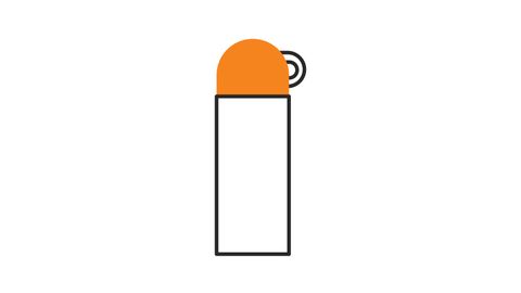 Thermos container icon | Line drawing Icon animation