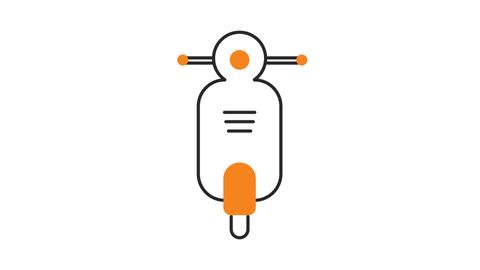 Scooter Icon | Line drawing style icon animation