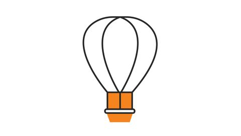 Hot Air Balloon Icon | Line drawing style Icon animation